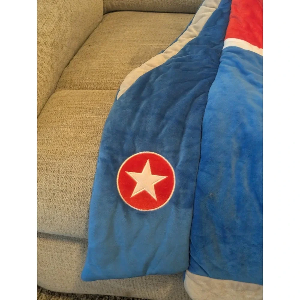 Bixbee Rocket Ship Sleeping Bag -‎ Zipper Close - So Soft - Red, White &Blue